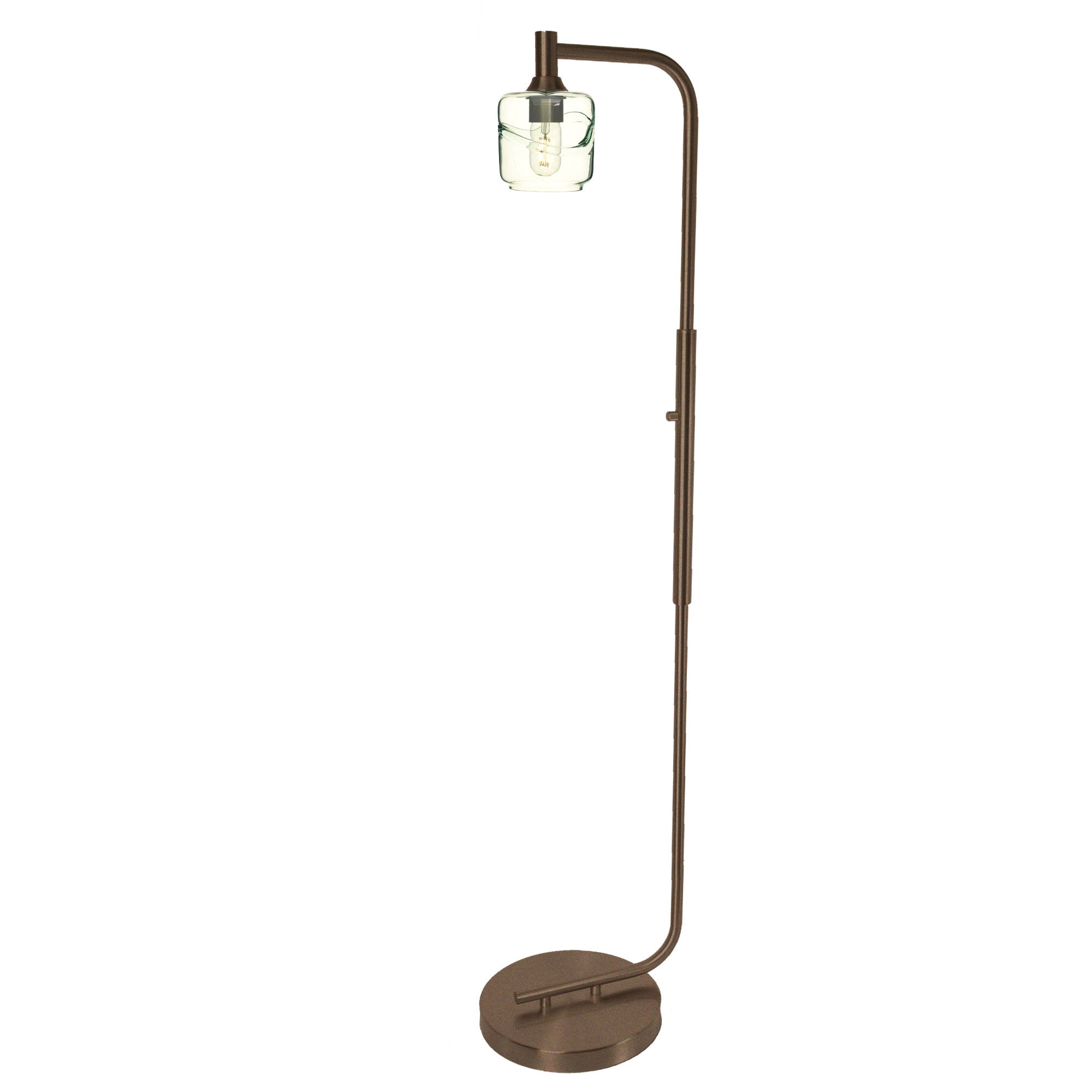601 Floor Lamp-Glass-Bicycle Glass Co - Hotshop-Lunar-Steel Blue-Brushed Nickel-Bicycle Glass Co