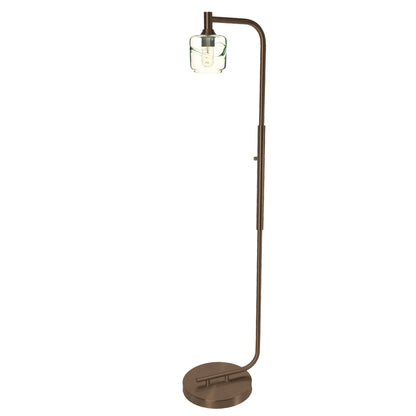 601 Floor Lamp-Glass-Bicycle Glass Co - Hotshop-Lunar-Steel Blue-Brushed Nickel-Bicycle Glass Co