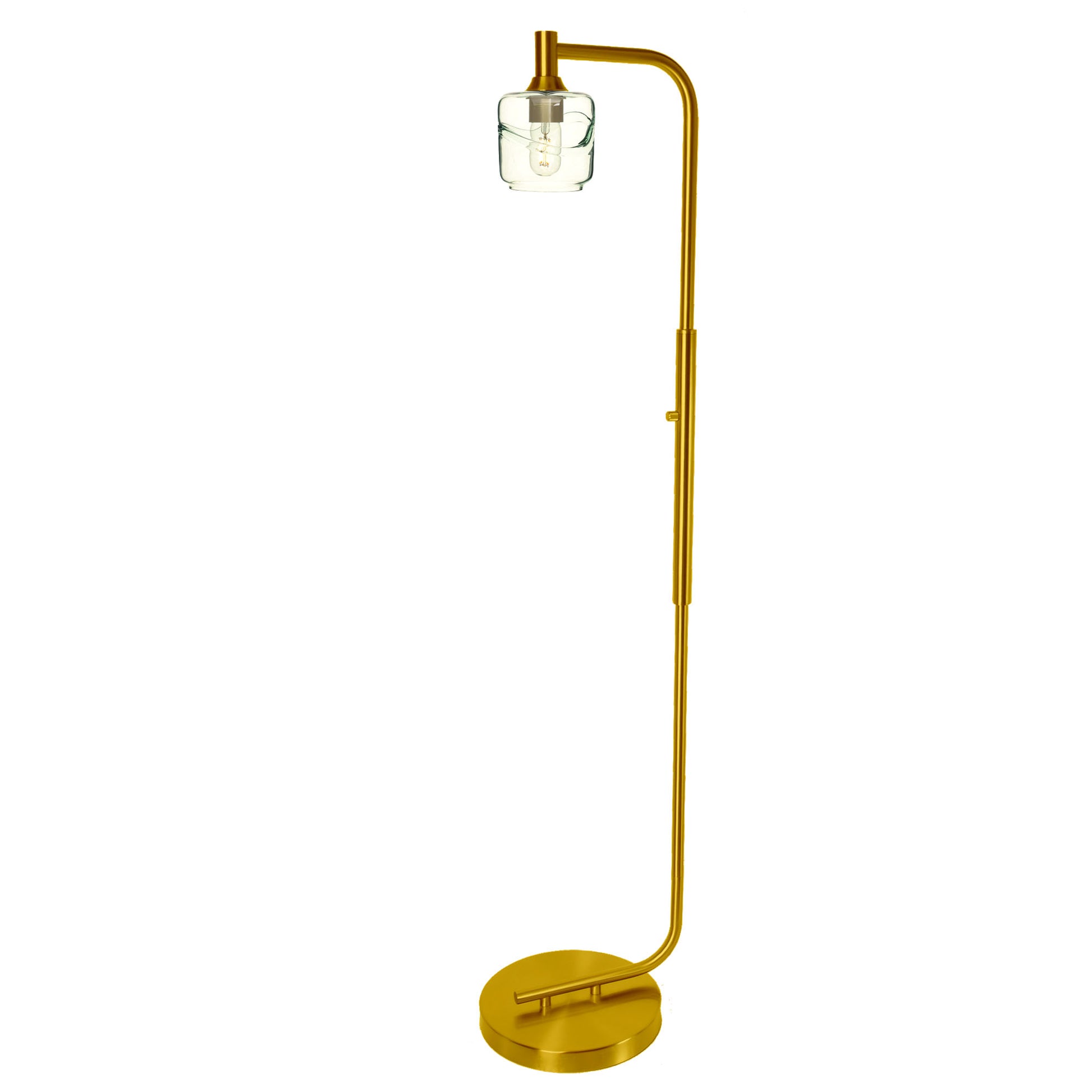 601 Floor Lamp-Glass-Bicycle Glass Co - Hotshop-Lunar-Steel Blue-Brushed Nickel-Bicycle Glass Co