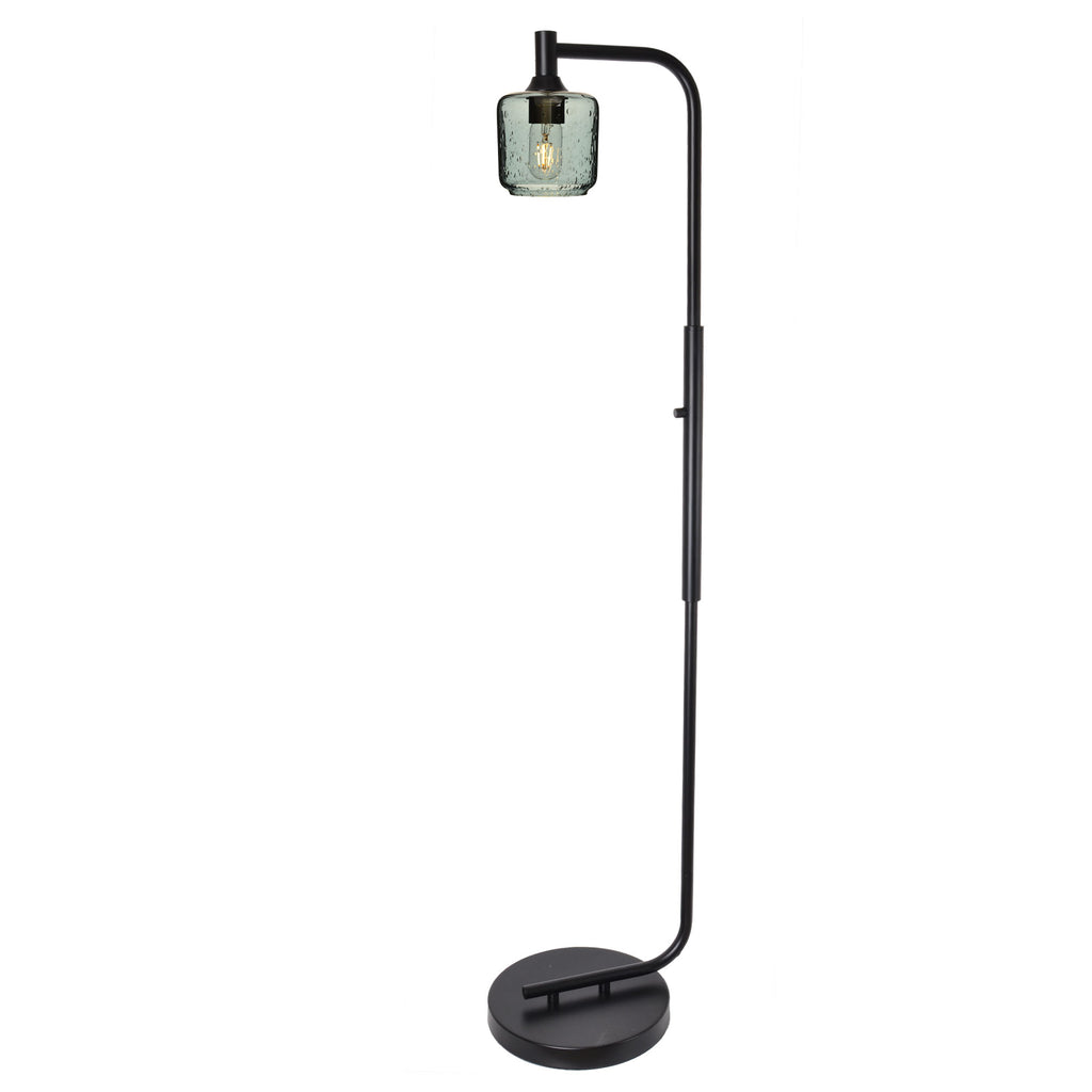 601 Floor Lamp-Glass-Bicycle Glass Co - Hotshop-Lunar-Steel Blue-Brushed Nickel-Bicycle Glass Co