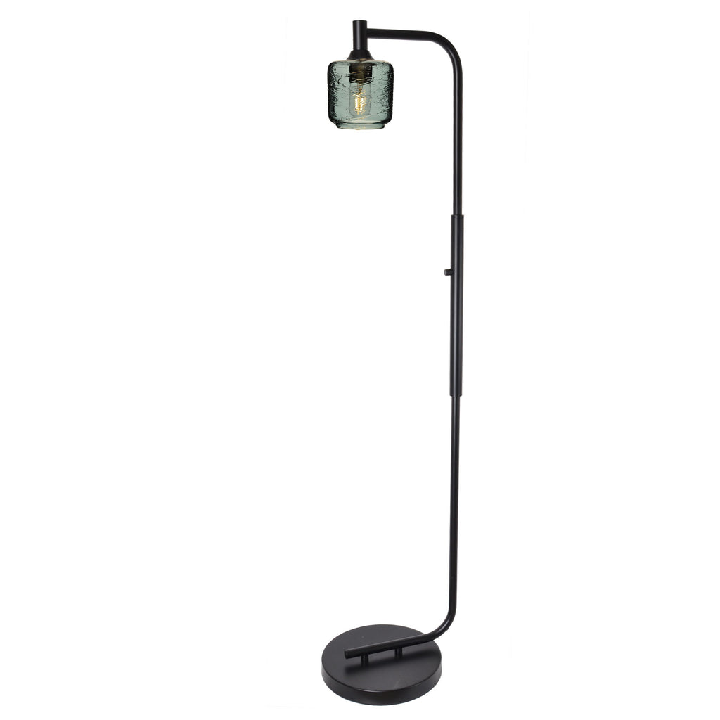 601 Floor Lamp-Glass-Bicycle Glass Co - Hotshop-Lunar-Steel Blue-Brushed Nickel-Bicycle Glass Co