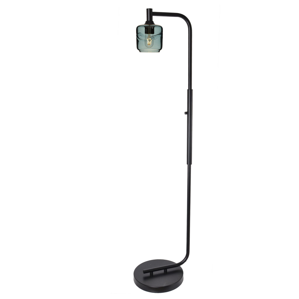 601 Floor Lamp-Glass-Bicycle Glass Co - Hotshop-Lunar-Steel Blue-Brushed Nickel-Bicycle Glass Co