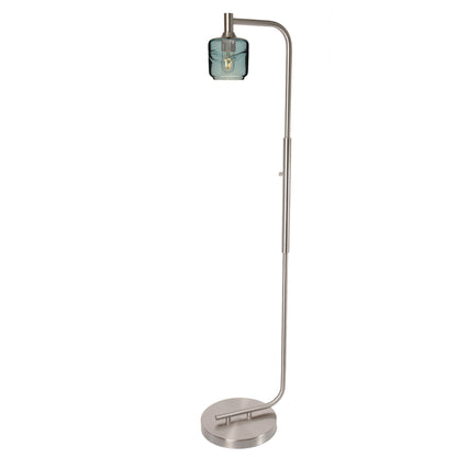 601 Floor Lamp-Glass-Bicycle Glass Co - Hotshop-Lunar-Steel Blue-Brushed Nickel-Bicycle Glass Co