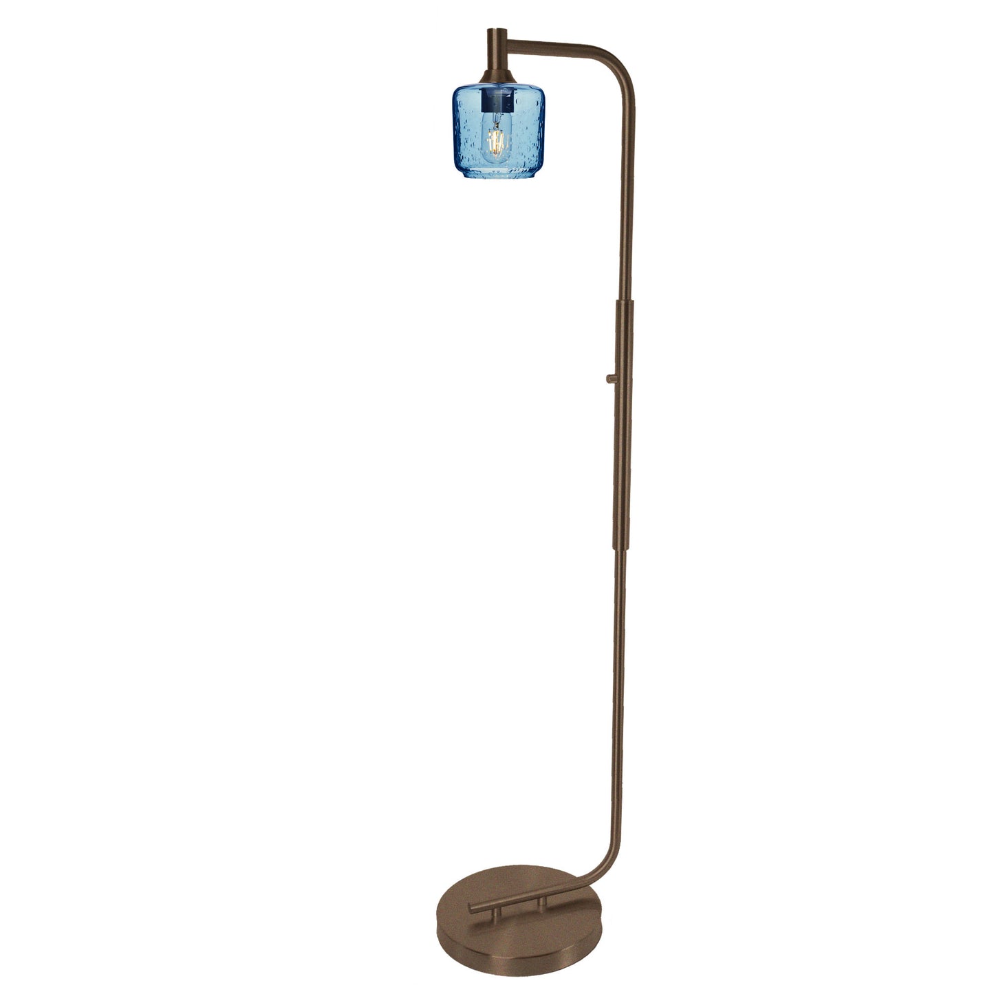 601 Floor Lamp-Glass-Bicycle Glass Co - Hotshop-Lunar-Steel Blue-Brushed Nickel-Bicycle Glass Co