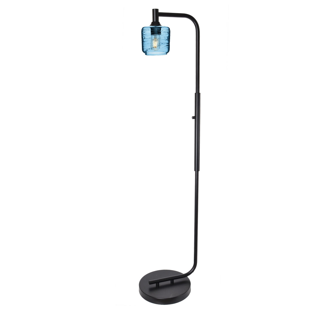 601 Floor Lamp-Glass-Bicycle Glass Co - Hotshop-Lunar-Steel Blue-Brushed Nickel-Bicycle Glass Co