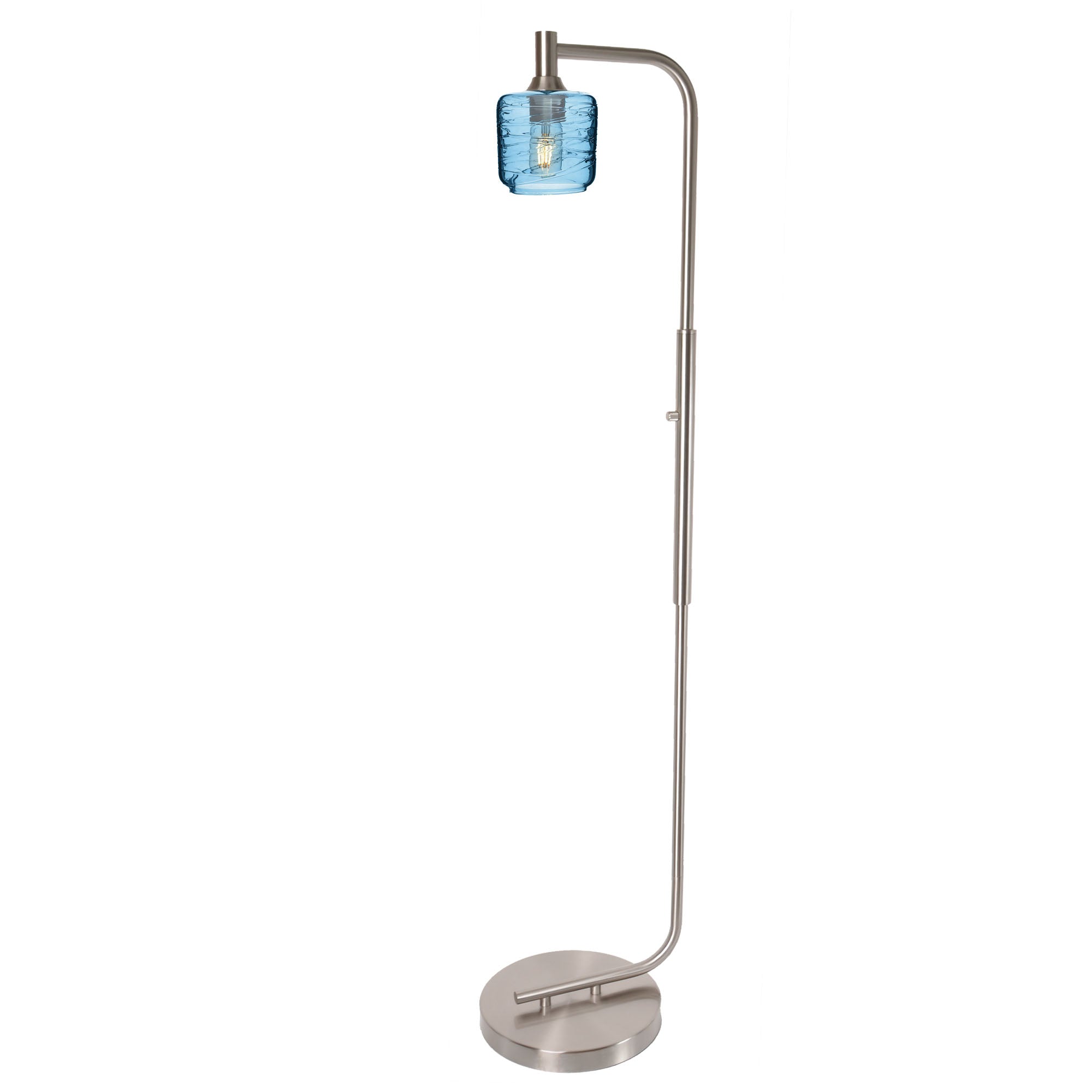 601 Floor Lamp-Glass-Bicycle Glass Co - Hotshop-Lunar-Steel Blue-Brushed Nickel-Bicycle Glass Co