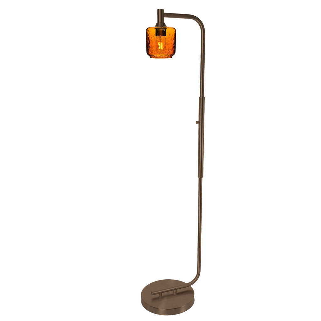 601 Floor Lamp-Glass-Bicycle Glass Co - Hotshop-Lunar-Steel Blue-Brushed Nickel-Bicycle Glass Co