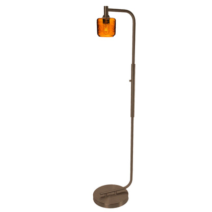 601 Floor Lamp-Glass-Bicycle Glass Co - Hotshop-Lunar-Steel Blue-Brushed Nickel-Bicycle Glass Co