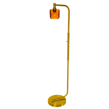 601 Floor Lamp-Glass-Bicycle Glass Co - Hotshop-Lunar-Steel Blue-Brushed Nickel-Bicycle Glass Co