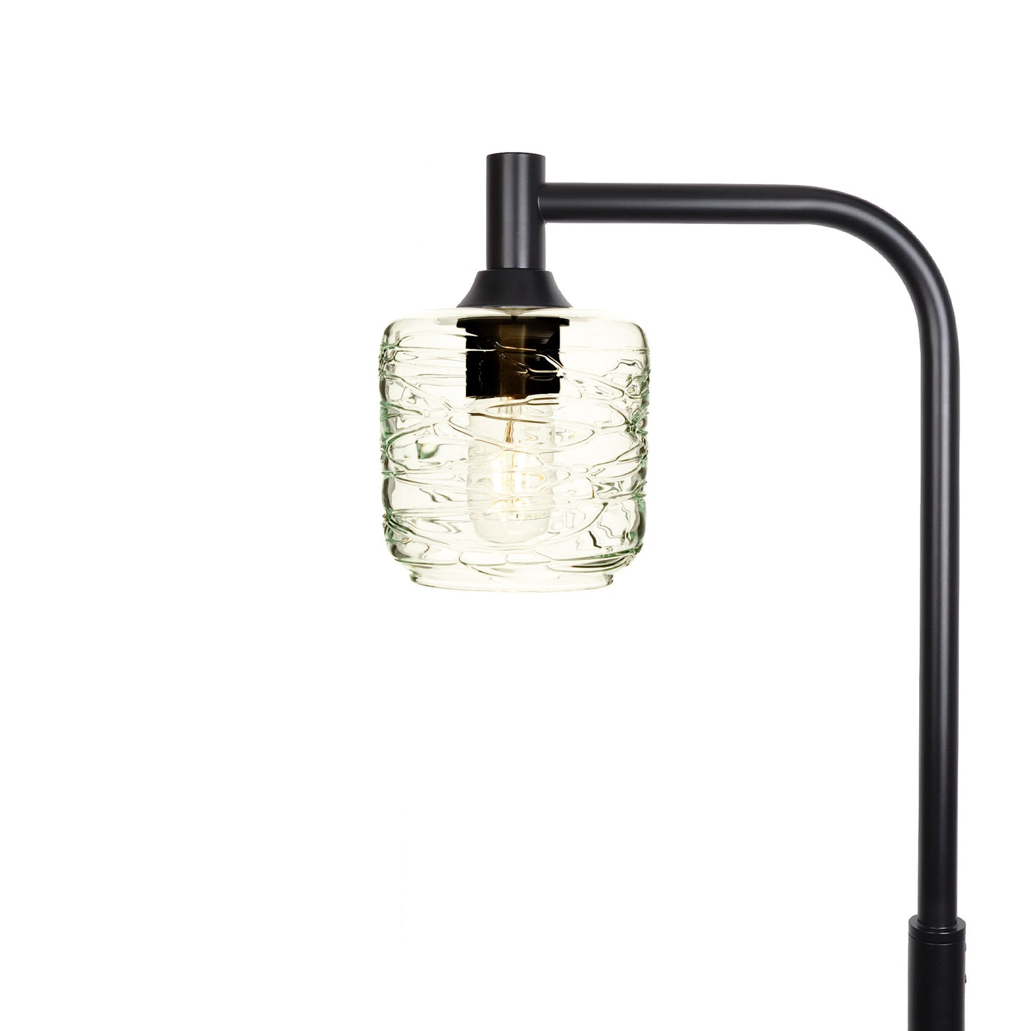 601 Floor Lamp-Glass-Bicycle Glass Co - Hotshop-Spun-Eco Clear-Matte Black-Bicycle Glass Co