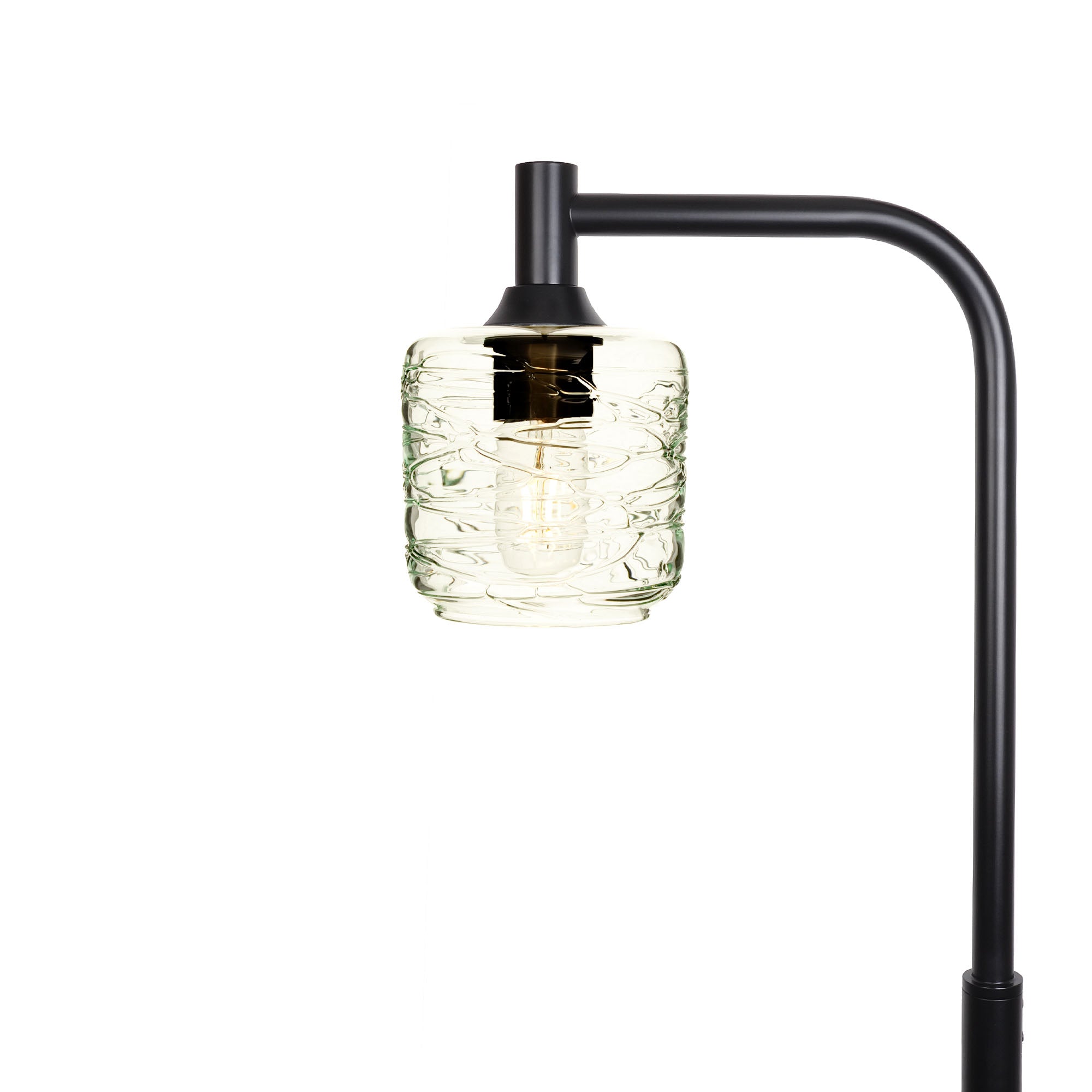 601 Floor Lamp-Glass-Bicycle Glass Co - Hotshop-Spun-Eco Clear-Matte Black-Bicycle Glass Co