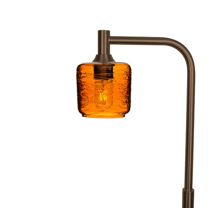 601 Floor Lamp-Glass-Bicycle Glass Co - Hotshop-Spun-Golden Amber-Antique Bronze-Bicycle Glass Co