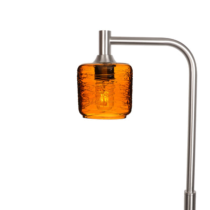 601 Floor Lamp-Glass-Bicycle Glass Co - Hotshop-Spun-Golden Amber-Brushed Nickel-Bicycle Glass Co