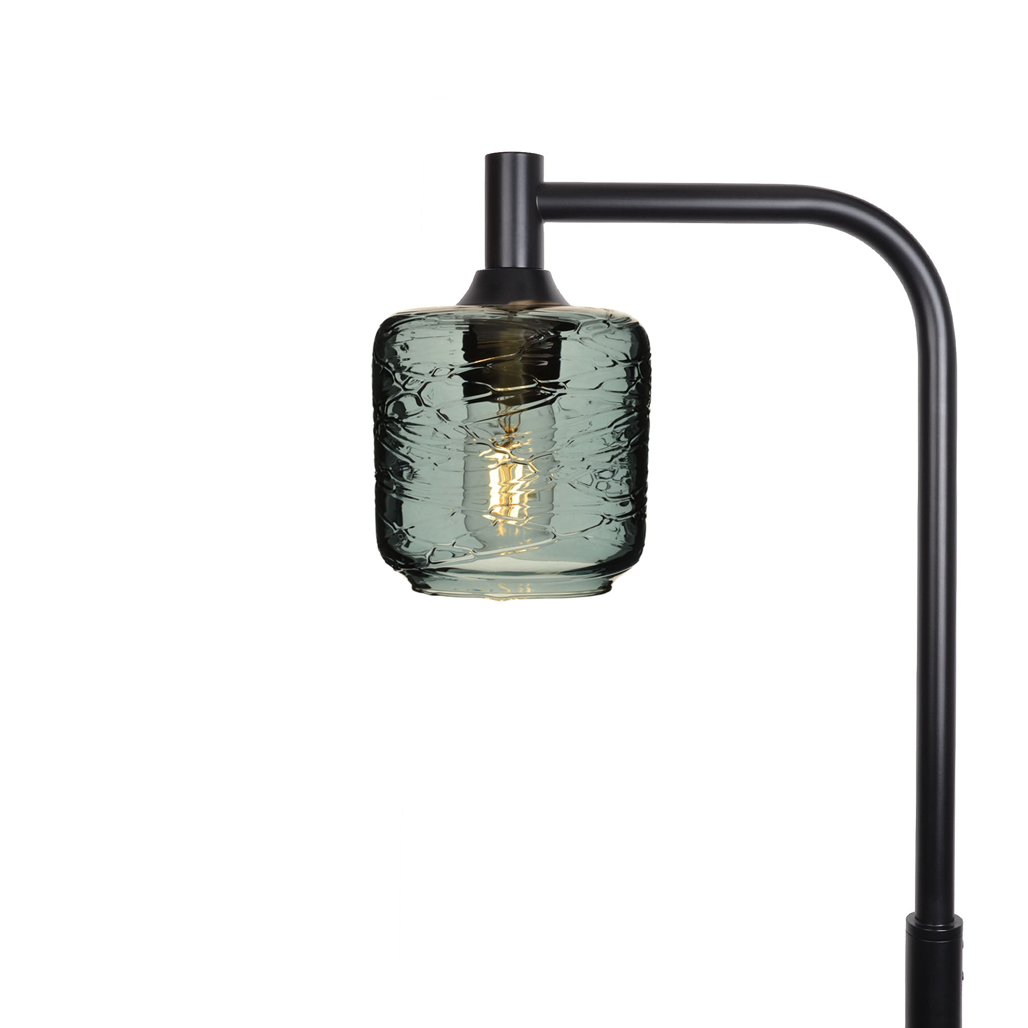 601 Floor Lamp-Glass-Bicycle Glass Co - Hotshop-Spun-Slate Gray-Matte Black-Bicycle Glass Co