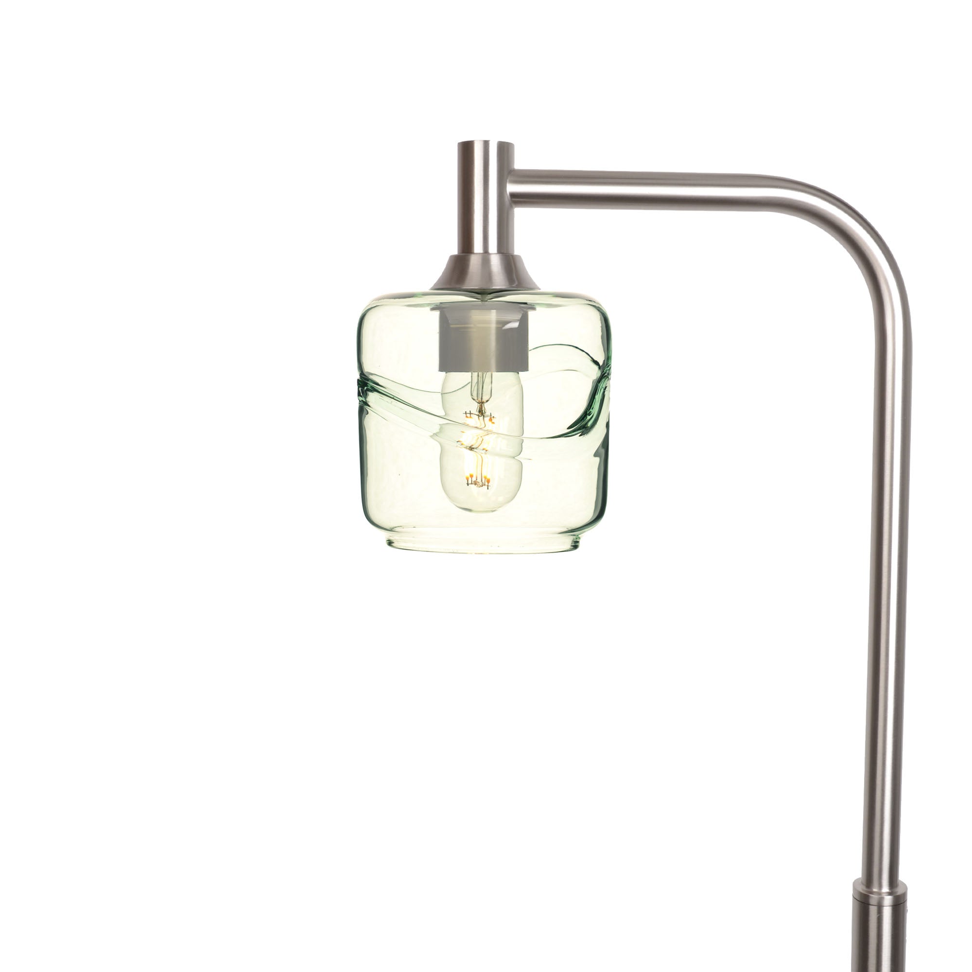 601 Floor Lamp-Glass-Bicycle Glass Co - Hotshop-Swell-Eco Clear-Brushed Nickel-Bicycle Glass Co