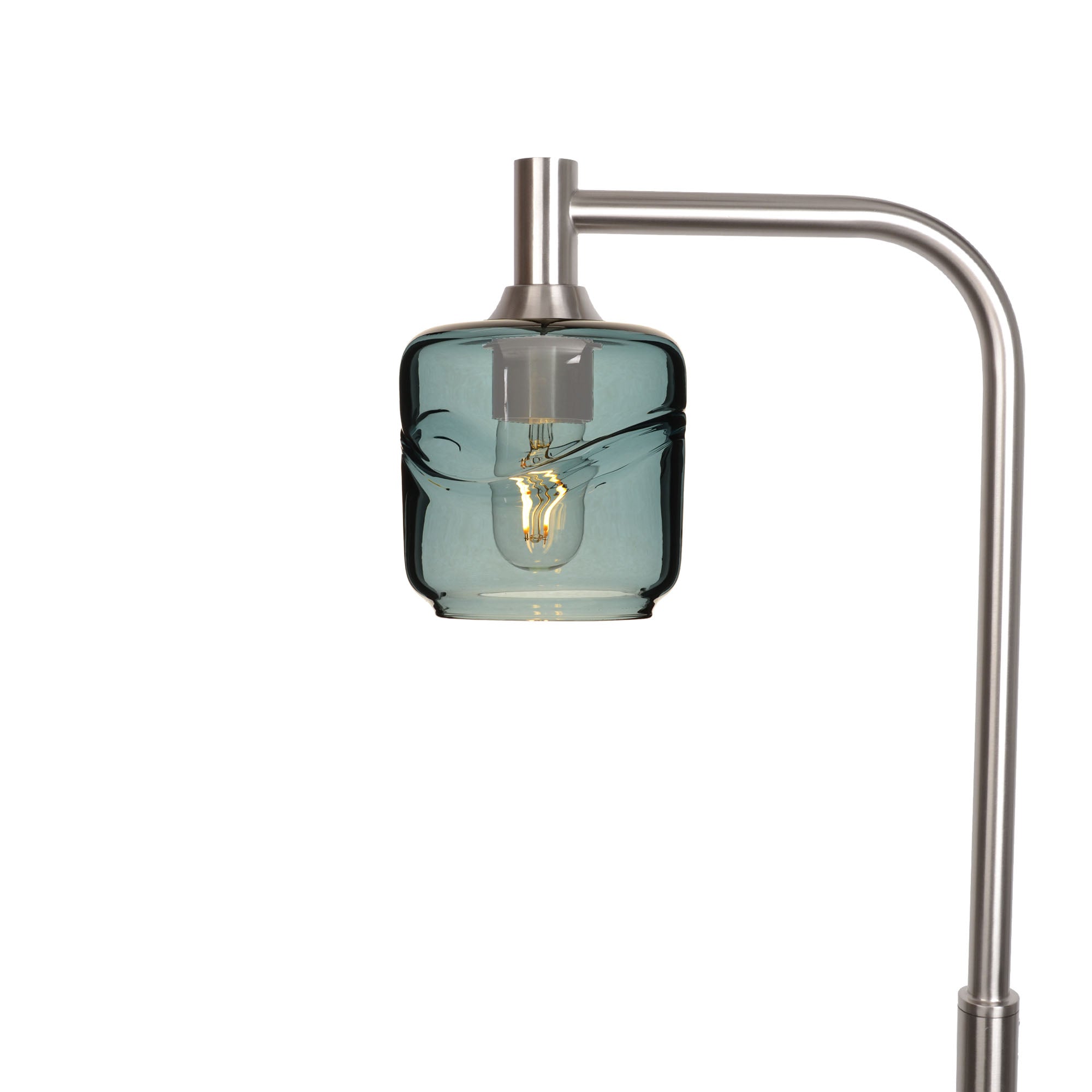 601 Floor Lamp-Glass-Bicycle Glass Co - Hotshop-Swell-Slate Gray-Brushed Nickel-Bicycle Glass Co