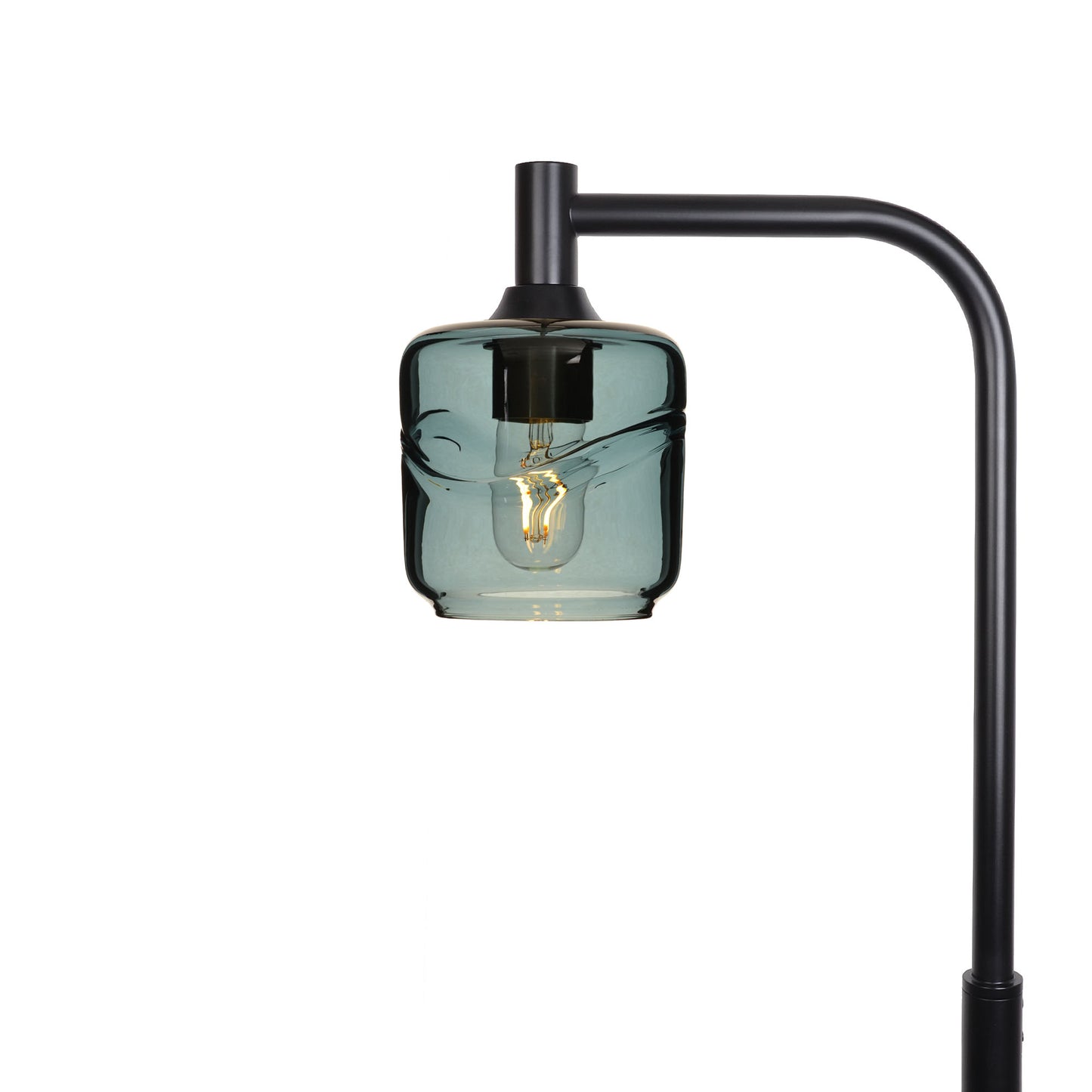 601 Floor Lamp-Glass-Bicycle Glass Co - Hotshop-Swell-Slate Gray-Matte Black-Bicycle Glass Co
