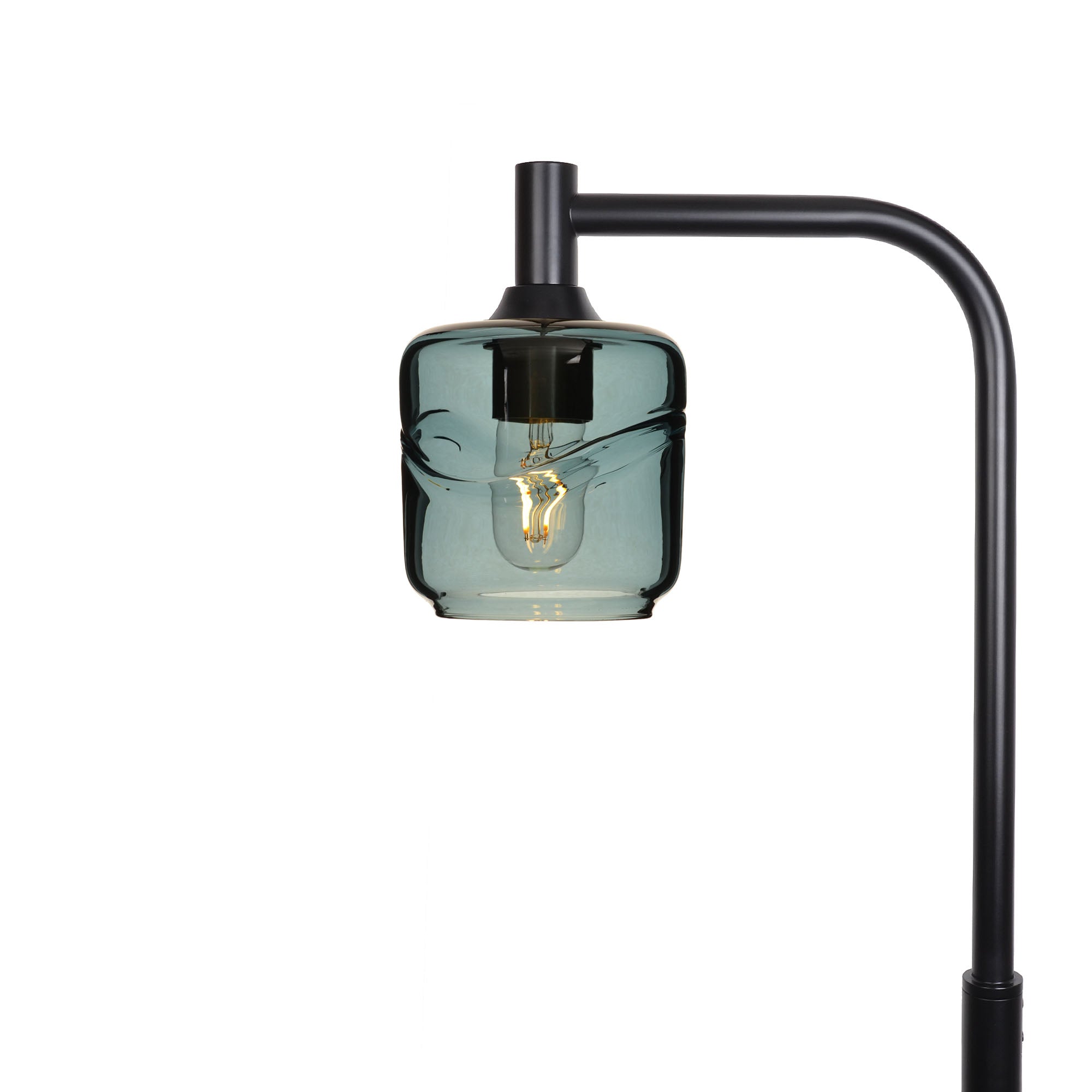 601 Floor Lamp-Glass-Bicycle Glass Co - Hotshop-Swell-Slate Gray-Matte Black-Bicycle Glass Co