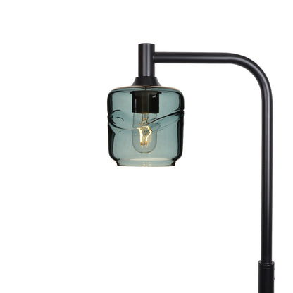 601 Floor Lamp-Glass-Bicycle Glass Co - Hotshop-Swell-Slate Gray-Matte Black-Bicycle Glass Co