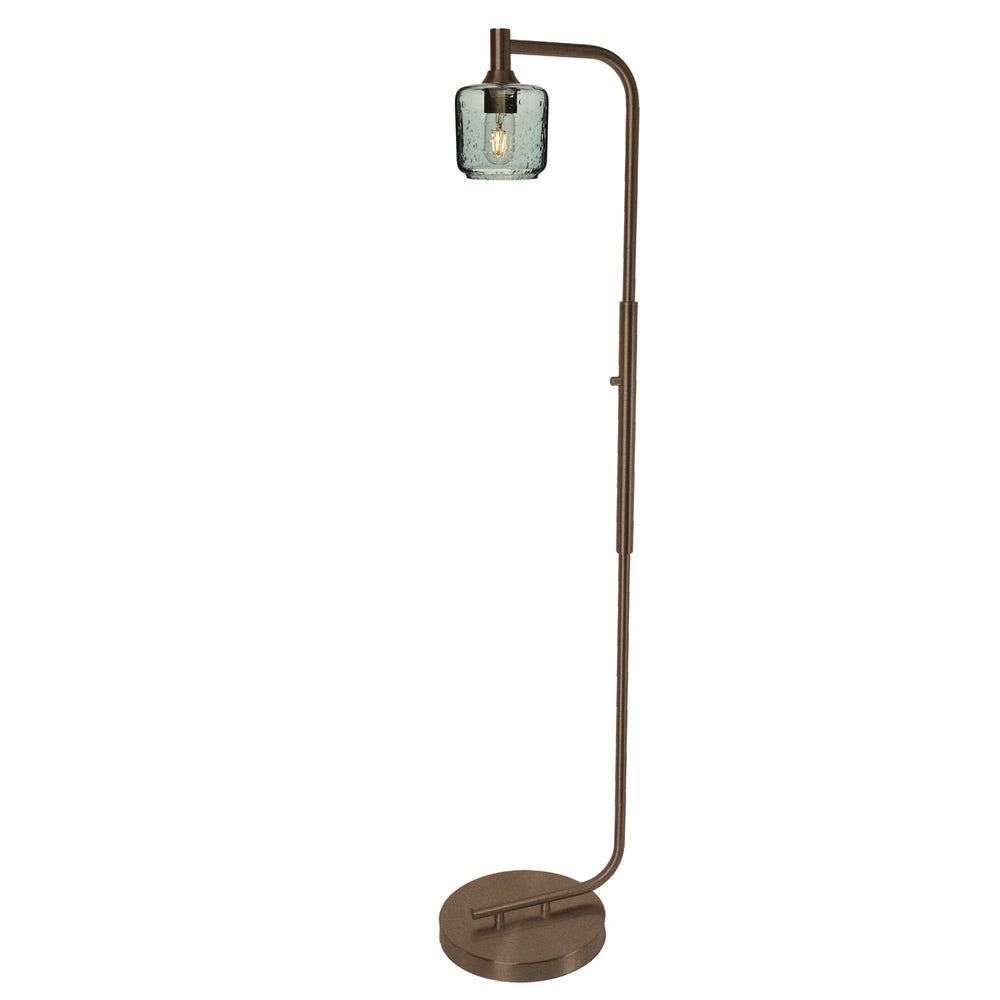 601 Floor Lamp-Glass-Bicycle Glass Co - Hotshop-Lunar-Steel Blue-Brushed Nickel-Bicycle Glass Co