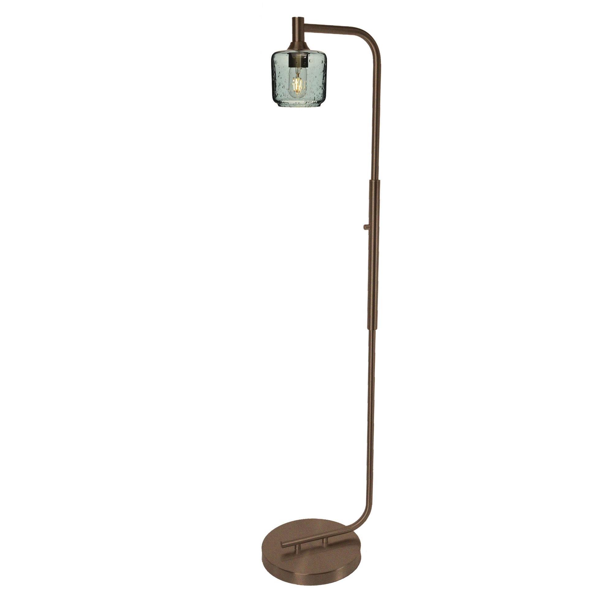 601 Floor Lamp-Glass-Bicycle Glass Co - Hotshop-Lunar-Steel Blue-Brushed Nickel-Bicycle Glass Co