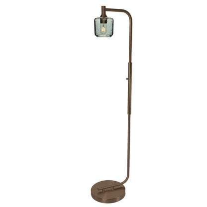 601 Floor Lamp-Glass-Bicycle Glass Co - Hotshop-Lunar-Steel Blue-Brushed Nickel-Bicycle Glass Co