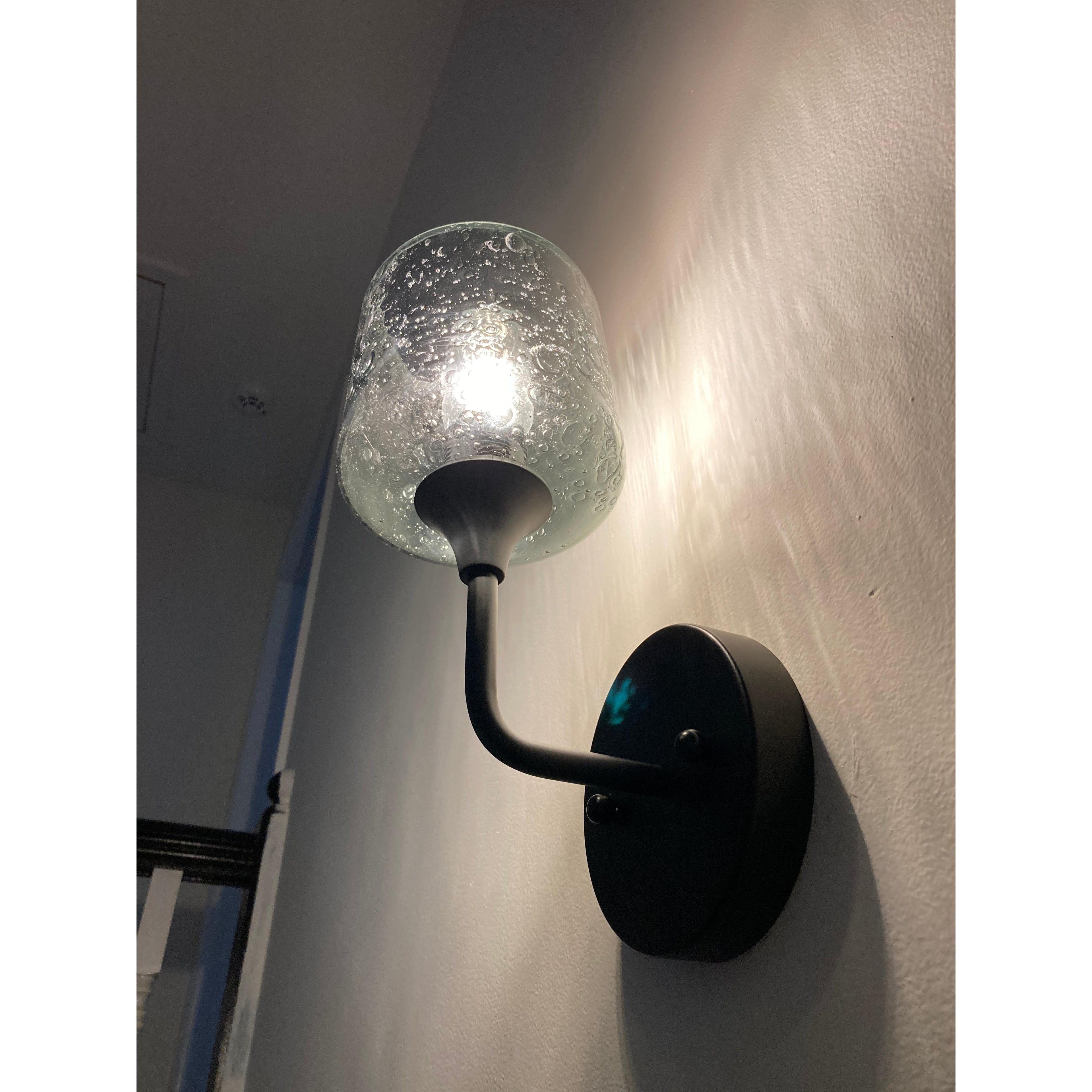601 Interior Wall Sconce-Glass-Bicycle Glass Co-Lunar-Steel Blue-Antique Bronze-Bicycle Glass Co
