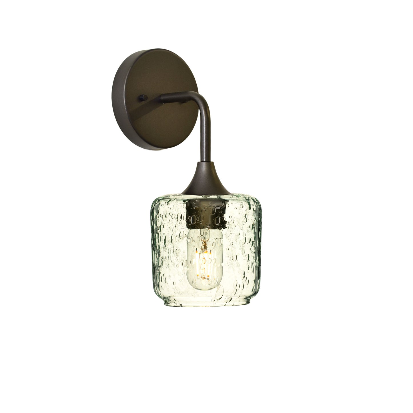 601 Interior Wall Sconce-Glass-Bicycle Glass Co-Lunar-Eco Clear-Antique Bronze-Bicycle Glass Co