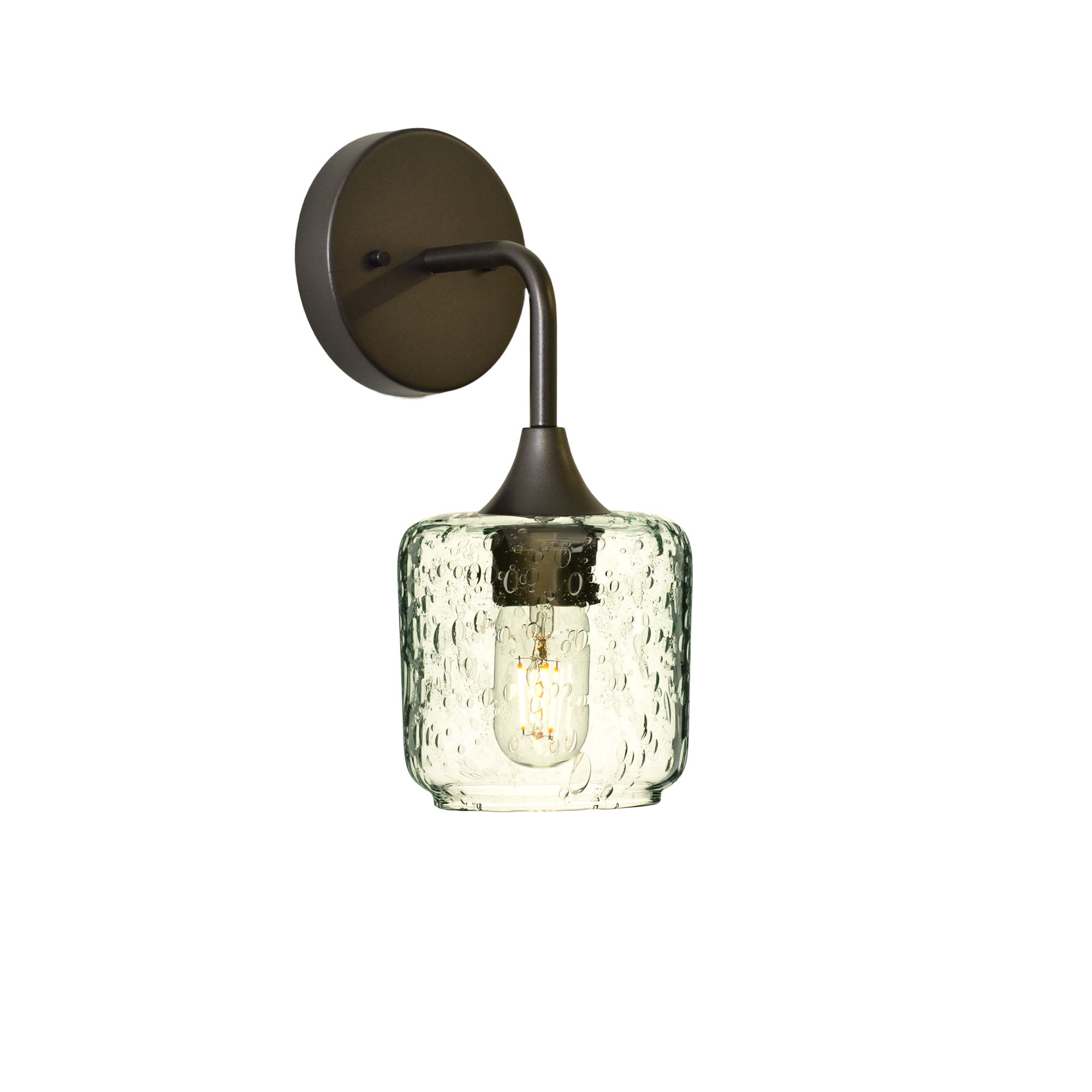 601 Interior Wall Sconce-Glass-Bicycle Glass Co-Lunar-Eco Clear-Antique Bronze-Bicycle Glass Co
