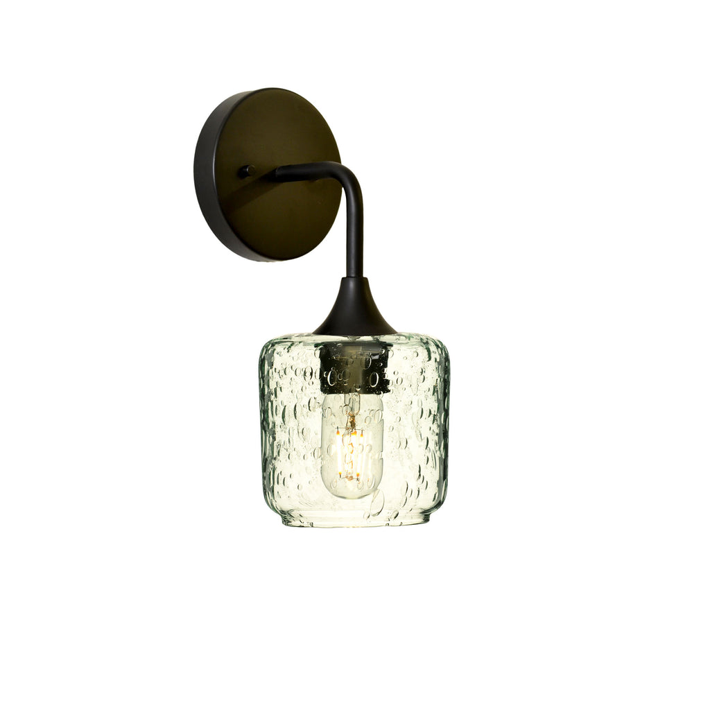601 Interior Wall Sconce-Glass-Bicycle Glass Co-Lunar-Eco Clear-Matte Black-Bicycle Glass Co