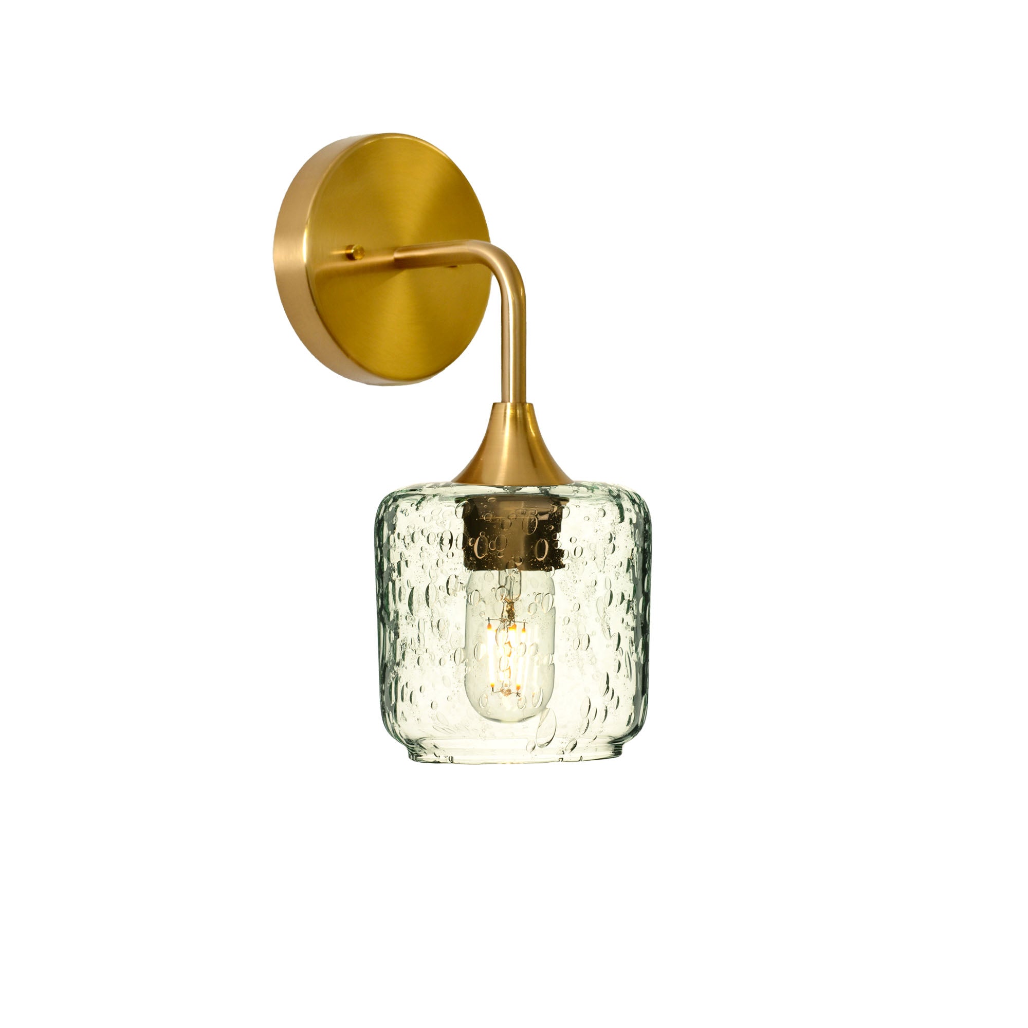 601 Interior Wall Sconce-Glass-Bicycle Glass Co-Lunar-Eco Clear-Polished Brass-Bicycle Glass Co