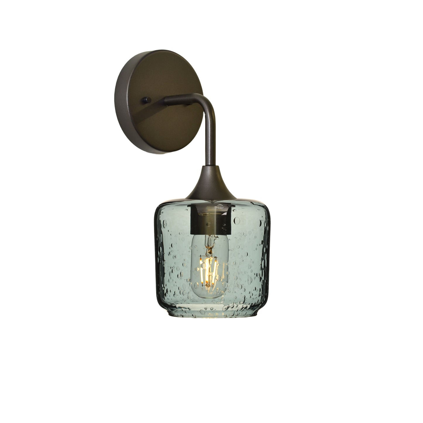 601 Interior Wall Sconce-Glass-Bicycle Glass Co-Lunar-Slate Gray-Antique Bronze-Bicycle Glass Co