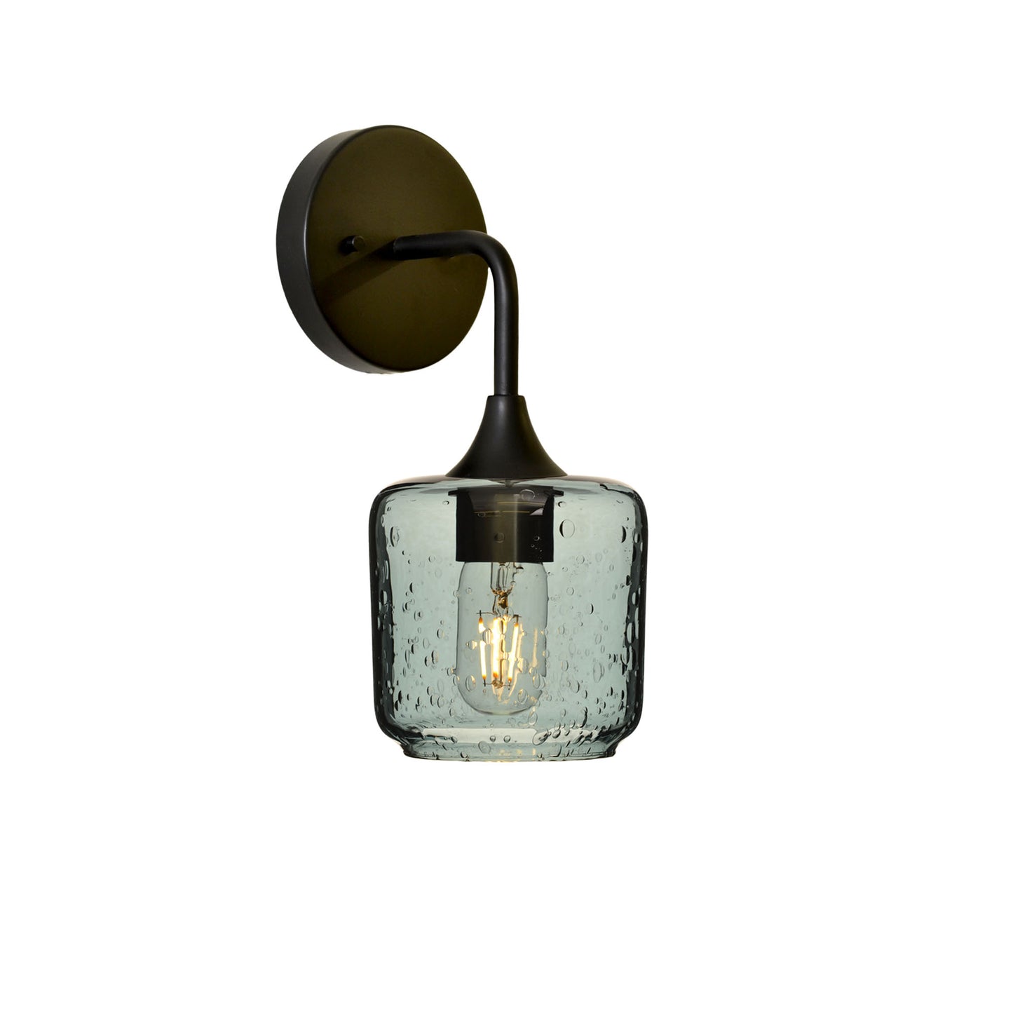 601 Interior Wall Sconce-Glass-Bicycle Glass Co-Lunar-Slate Gray-Matte Black-Bicycle Glass Co