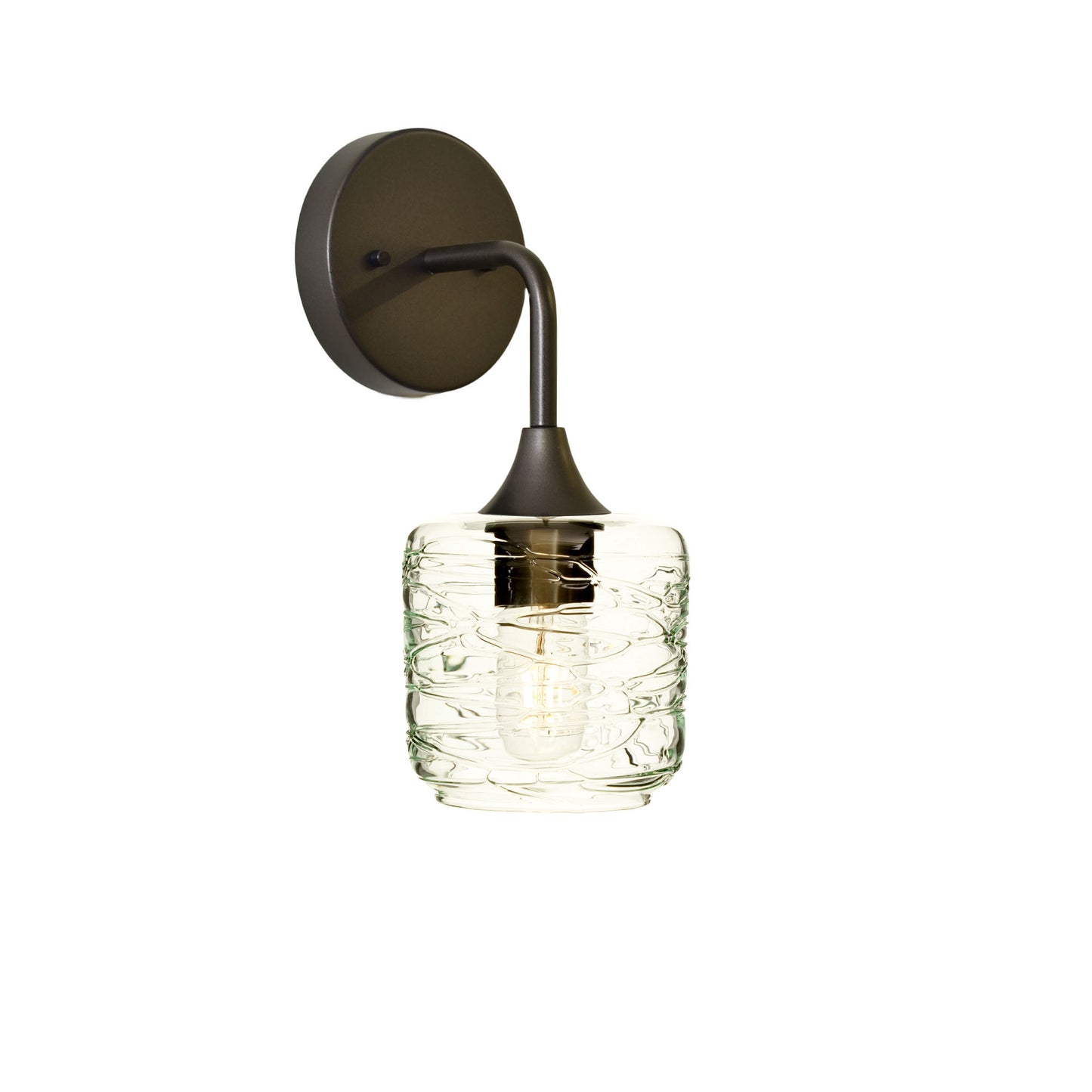 601 Interior Wall Sconce-Glass-Bicycle Glass Co-Spun-Eco Clear-Antique Bronze-Bicycle Glass Co
