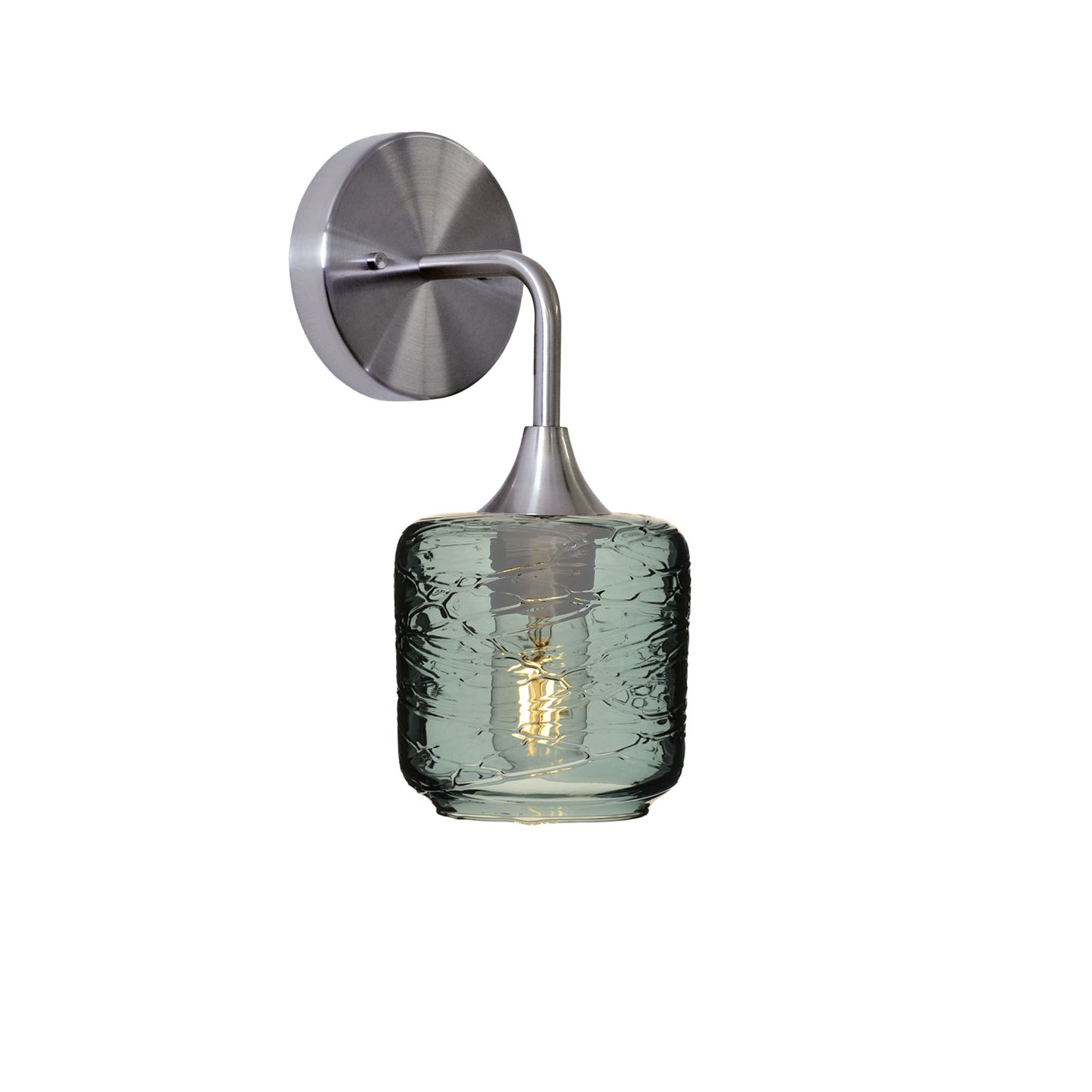 601 Interior Wall Sconce-Glass-Bicycle Glass Co-Spun-Slate Gray-Brushed Nickel-Bicycle Glass Co