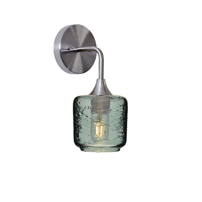 601 Interior Wall Sconce-Glass-Bicycle Glass Co-Spun-Slate Gray-Brushed Nickel-Bicycle Glass Co
