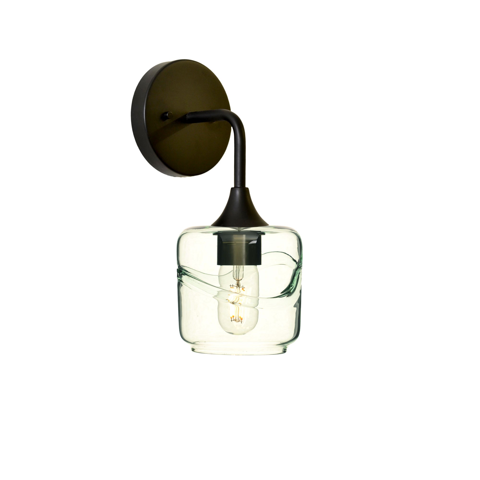 601 Interior Wall Sconce-Glass-Bicycle Glass Co-Swell-Eco Clear-Matte Black-Bicycle Glass Co