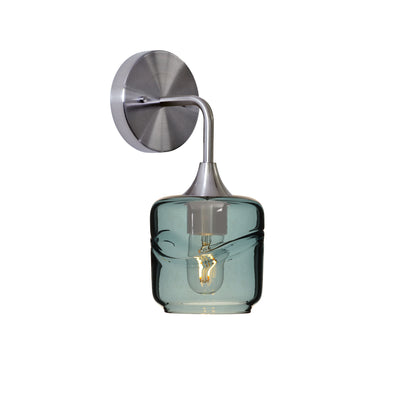 601 Interior Wall Sconce-Glass-Bicycle Glass Co-Swell-Slate Gray-Brushed Nickel-Bicycle Glass Co