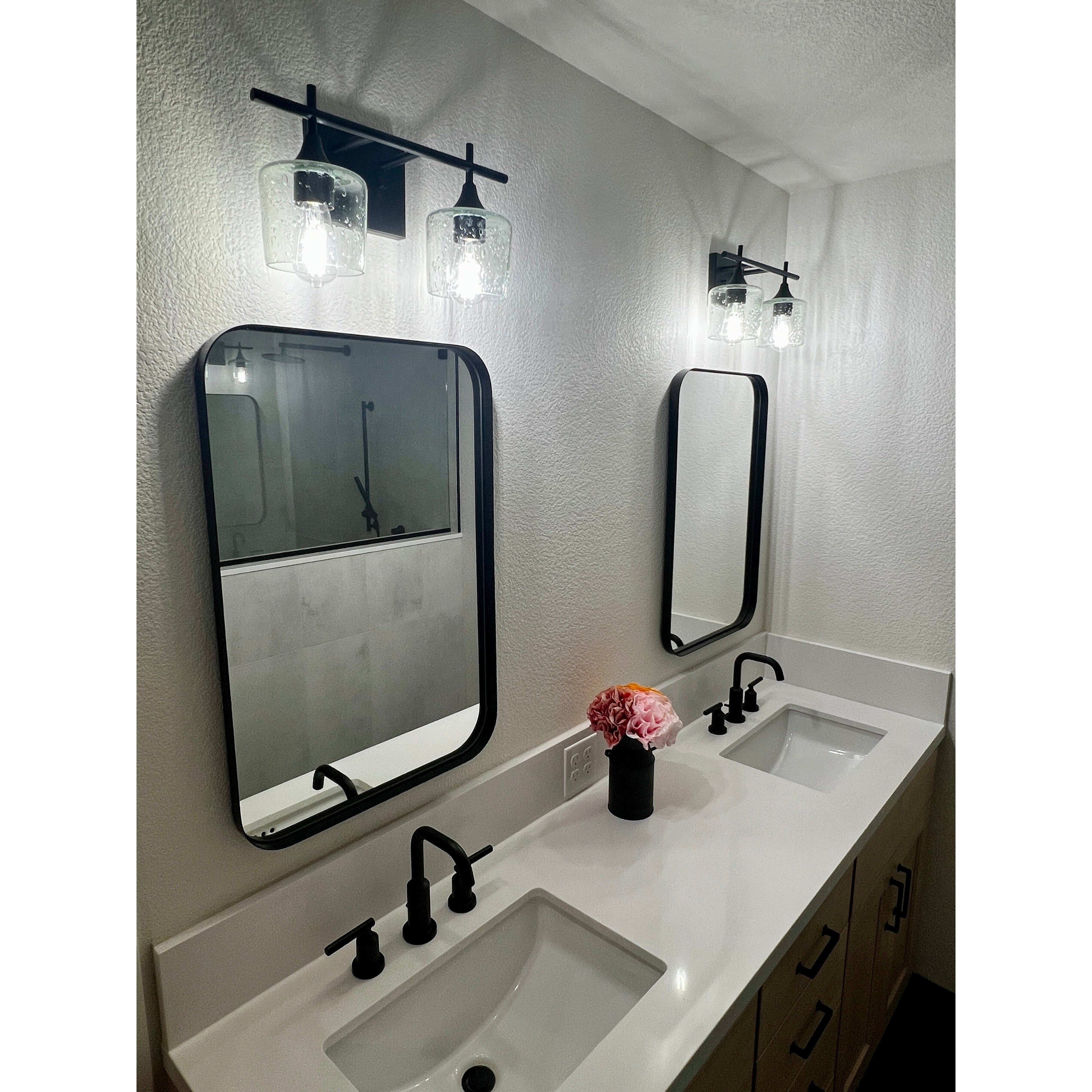601 Lunar: 2 Light Wall Vanity-Glass-Bicycle Glass Co - Hotshop-Eco Clear-Brushed Nickel-Bicycle Glass Co