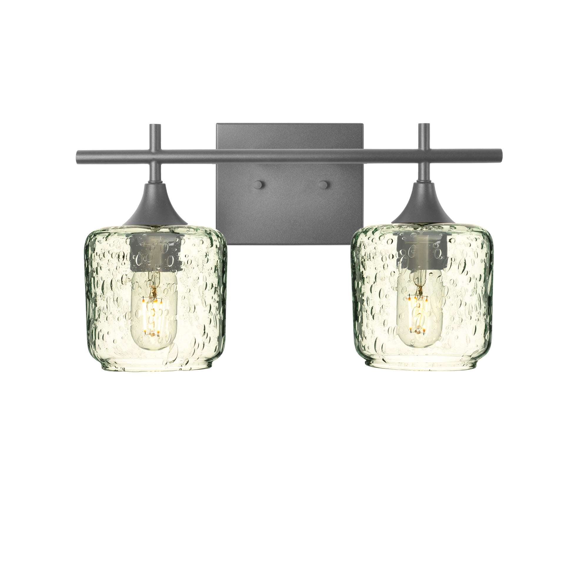 601 Lunar: 2 Light Wall Vanity-Glass-Bicycle Glass Co - Hotshop-Eco Clear-Antique Bronze-Bicycle Glass Co