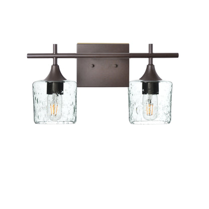 601 Lunar: 2 Light Wall Vanity-Glass-Bicycle Glass Co - Hotshop-Eco Clear-Dark Bronze-Bicycle Glass Co