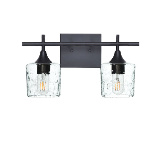 601 Lunar: 2 Light Wall Vanity-Glass-Bicycle Glass Co - Hotshop-Eco Clear-Matte Black-Bicycle Glass Co