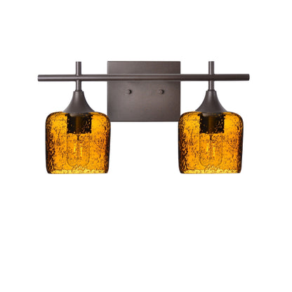 601 Lunar: 2 Light Wall Vanity-Glass-Bicycle Glass Co - Hotshop-Golden Amber-Dark Bronze-Bicycle Glass Co