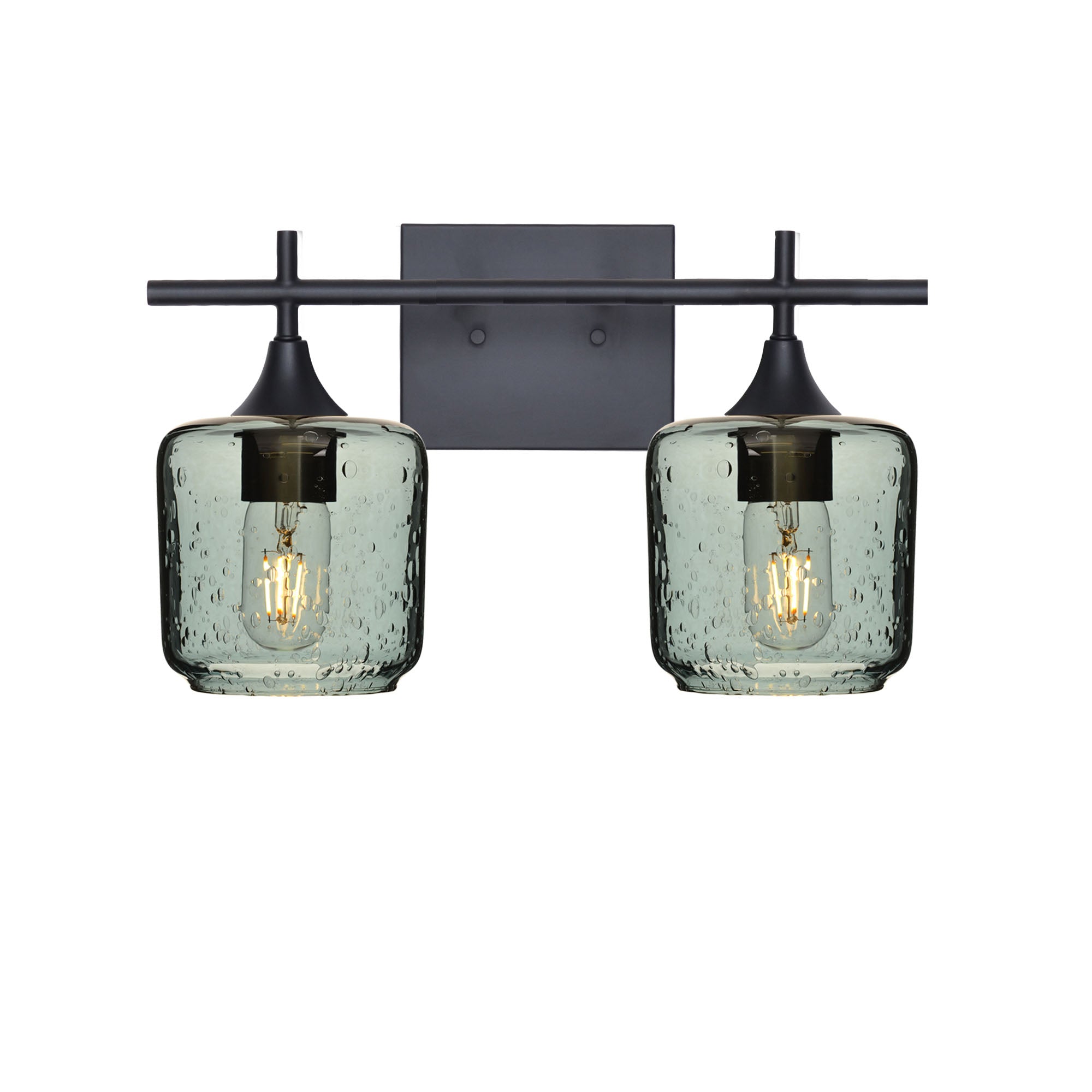 601 Lunar: 2 Light Wall Vanity-Glass-Bicycle Glass Co - Hotshop-Slate Gray-Matte Black-Bicycle Glass Co