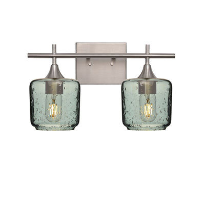 601 Lunar: 2 Light Wall Vanity-Glass-Bicycle Glass Co - Hotshop-Slate Gray-Brushed Nickel-Bicycle Glass Co