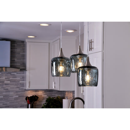 Lunar 3 Pendant Cascade Chandelier: Form No. 601-Multipendant-Bicycle Glass Co.-Slate Gray-Bicycle Glass Co