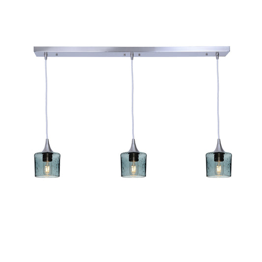 601 Lunar: 3 Pendant Linear Chandelier-Glass-Bicycle Glass Co - Hotshop-Eco Clear-Bicycle Glass Co