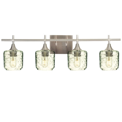 601 Lunar: 4 Light Wall Vanity-Glass-Bicycle Glass Co - Hotshop-Eco Clear-Brushed Nickel-Bicycle Glass Co