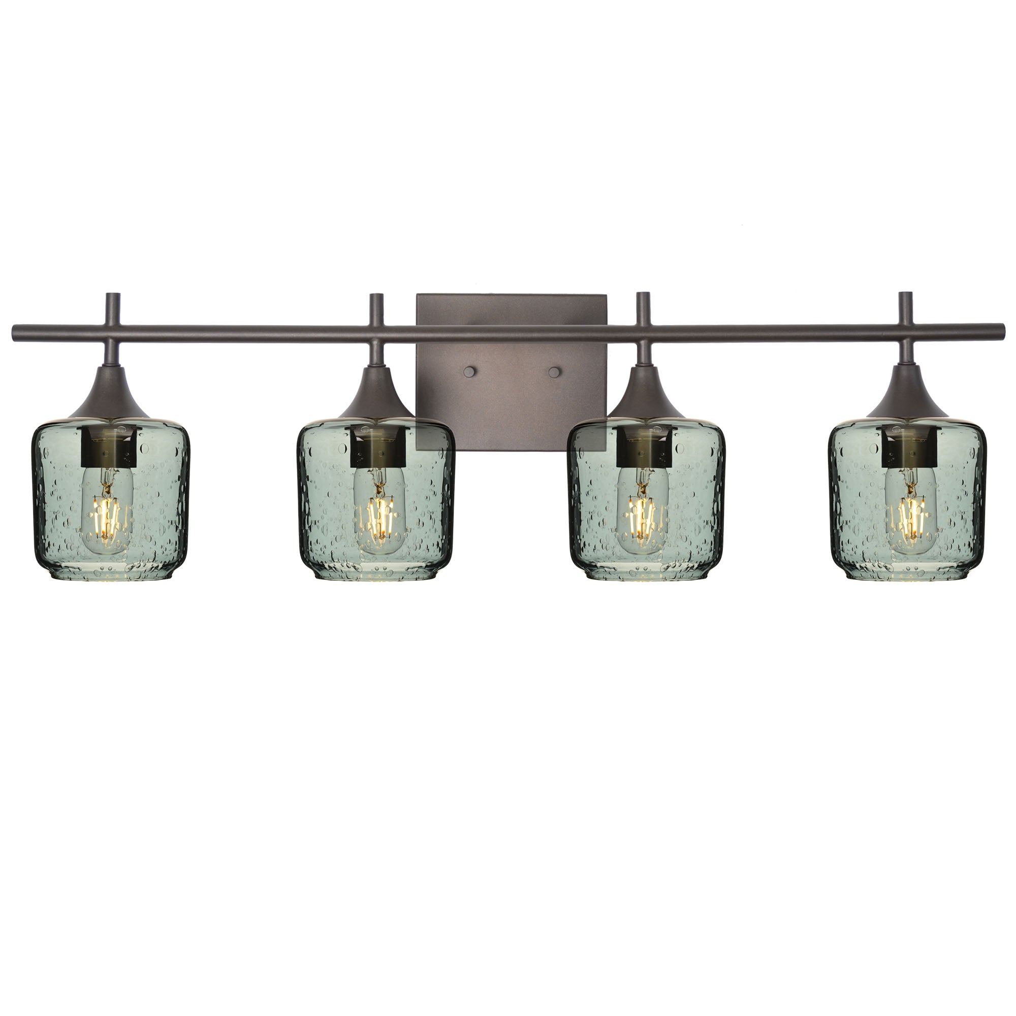 601 Lunar: 4 Light Wall Vanity-Glass-Bicycle Glass Co - Hotshop-Slate Gray-Dark Bronze-Bicycle Glass Co