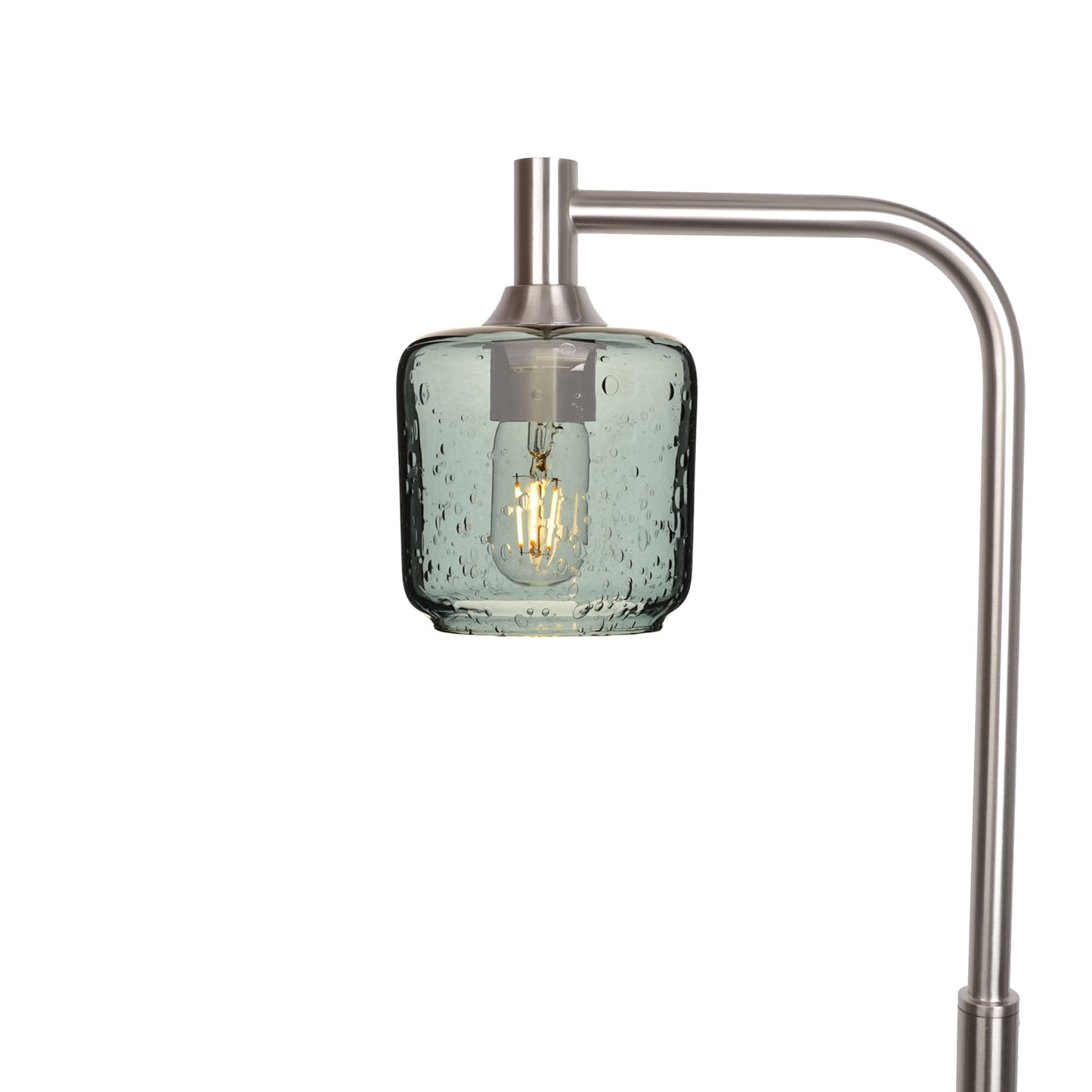 601 Lunar: Floor Lamp-Glass-Bicycle Glass Co - Hotshop-Slate Gray-Brushed Nickel-Bicycle Glass Co